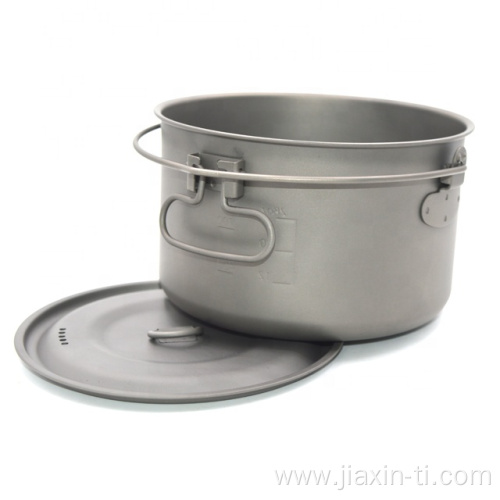 Pure Titanium Camping Hanging Pot With Removable Handle